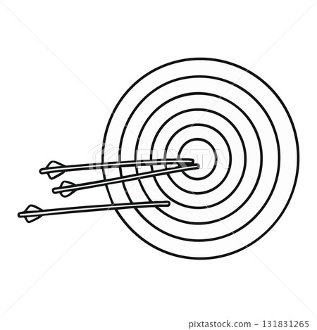 Archery Target with Three Arrows Outline Illustration Sport Archery Target with Three Arrows Outline Illustration Sport 131831265