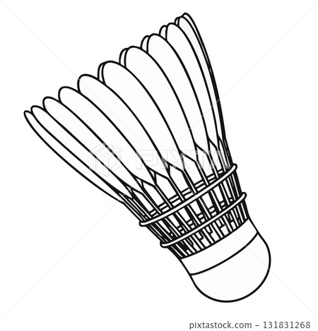Badminton Shuttlecock Outline Illustration Isolated Sport Gear 131831268