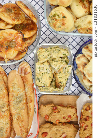 Assorted Savory Baked Goods Assorted Savory Baked Goods 131831630