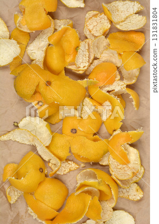Scattered Mandarin Peels 131831804