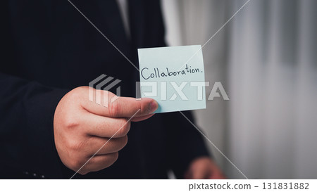Handing over collaboration business meeting an office space with a professional environment Handing over collaboration business meeting an office space with a professional environment 131831882