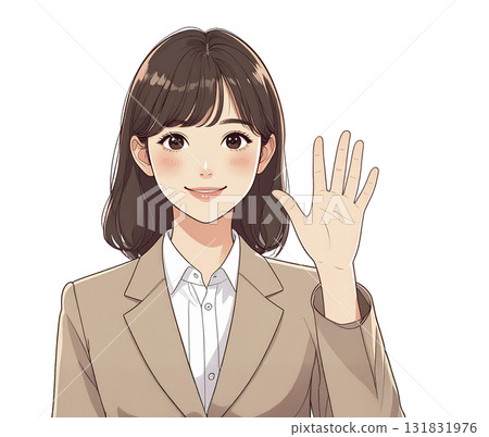 舉手的女商人 AI 產生的圖像 131831976