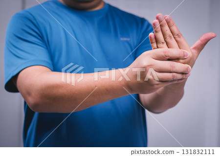 Self-care massage techniques for pain relief home health body wellness close-up injury therapy 131832111