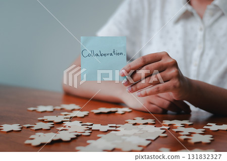 Business collaboration strategies office environment visual content supporting teamwork and innovation Business collaboration strategies office environment visual content supporting teamwork and innovation 131832327