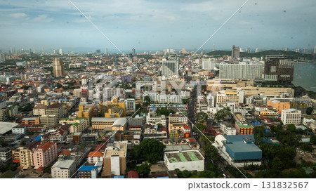 Urban exploration cityscape view of pattaya thailand aerial perspective vibrant atmosphere Urban exploration cityscape view of pattaya thailand aerial perspective vibrant atmosphere 131832567