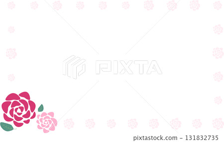 Square frame decorated with pink and red roses Square frame decorated with pink and red roses 131832735