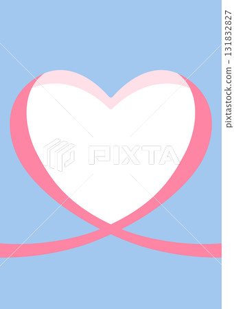 心形絲帶裝飾框,縱向 心形絲帶裝飾框,縱向 131832827