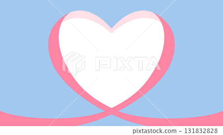 心形絲帶裝飾框 131832828