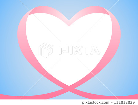 心形絲帶裝飾框 心形絲帶裝飾框 131832829