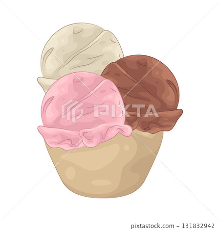 Illustration of ice cream scoop Illustration of ice cream scoop 131832942