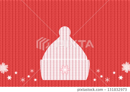 Knitted hat, knitting knitting background illustration Knitted hat, knitting knitting background illustration 131832973