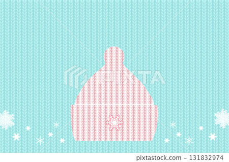 Knitted hat, knitting knitting background illustration 131832974