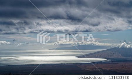 The shining sea seen from the middle of Mount Haleakala 131833588