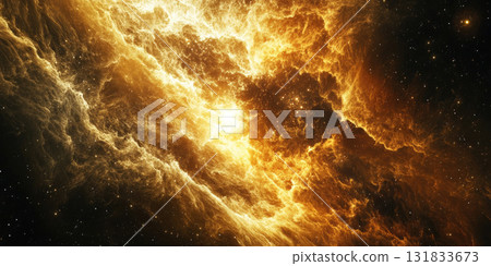 Glowing Energy Waves in Deep Space Creating a Cosmic and Vibrant Background 131833673