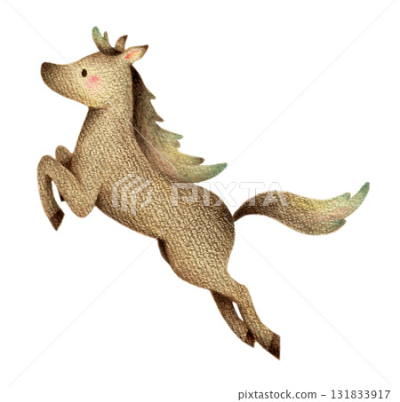 跳躍的黑馬,手繪色鉛筆畫 跳躍的黑馬,手繪色鉛筆畫 131833917