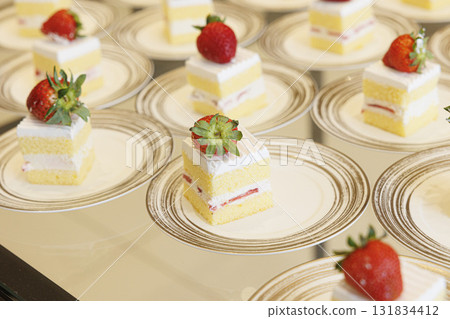 Buffet image of shortcakes arranged on a plate 131834412