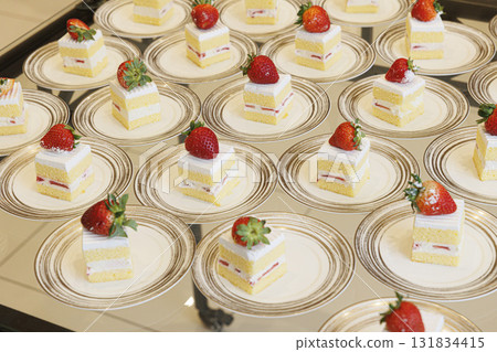 Buffet image of shortcakes arranged on a plate Buffet image of shortcakes arranged on a plate 131834415