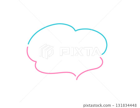 Colorful cloud-shaped speech bubble illustration material 131834448
