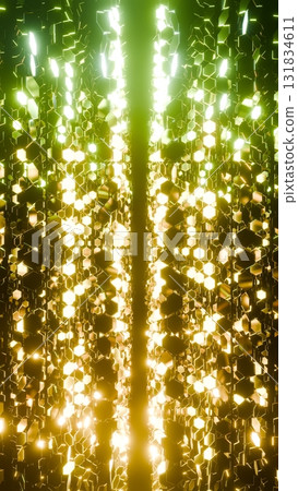 Drifting Through A Glowing Golden Hexagonal, A floats in a golden hexagonal aura with swirling light beams, ideal for a magical realm illustration. Drifting Through A Glowing Golden Hexagonal, A floats in a golden hexagonal aura with swirling light beams, ideal for a magical realm illustration. 131834611