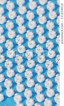 Alarm Clock Seamless Pattern, A charming seamless design of retro alarm clocks with ticking hands, ideal for a nostalgic stationery illustration. Alarm Clock Seamless Pattern, A charming seamless design of retro alarm clocks with ticking hands, ideal for a nostalgic stationery illustration. 131834618