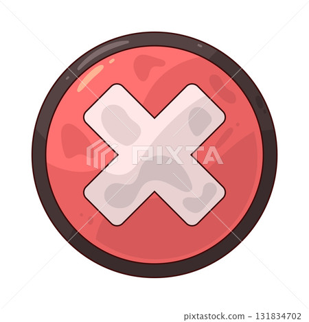illustration of White Cross on Red Button illustration of White Cross on Red Button 131834702
