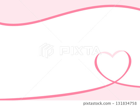 心形絲帶裝飾框 心形絲帶裝飾框 131834758