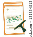Approved Stamp on Document Papers with Rubber Stamp for Business Contract and Permit Concept Illustration Clip Art 131834813