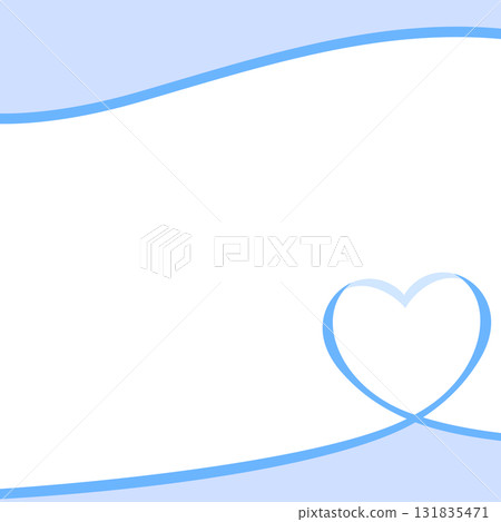 Heart-shaped ribbon decorative frame, square size 131835471