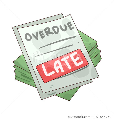illustration of Overdue payment 131835730
