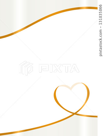 Heart-shaped ribbon decorative frame, portrait orientation 131835866