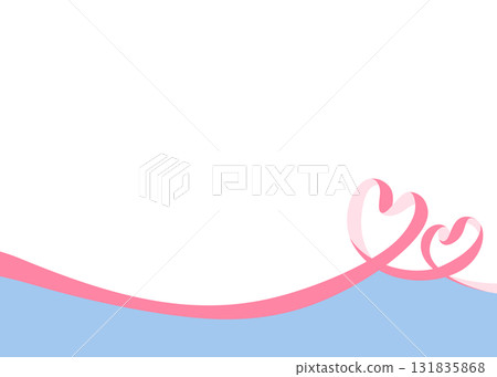 心形絲帶裝飾框 心形絲帶裝飾框 131835868