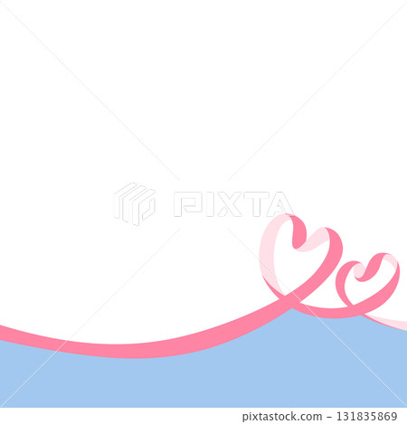 Heart-shaped ribbon decorative frame, square size Heart-shaped ribbon decorative frame, square size 131835869