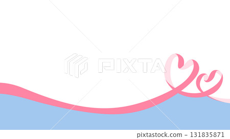 Heart-shaped ribbon decoration frame Heart-shaped ribbon decoration frame 131835871