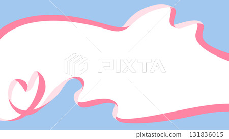 心形絲帶裝飾框 131836015