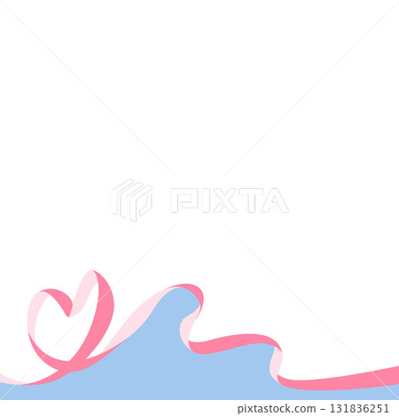 Heart-shaped ribbon decorative frame, square size 131836251