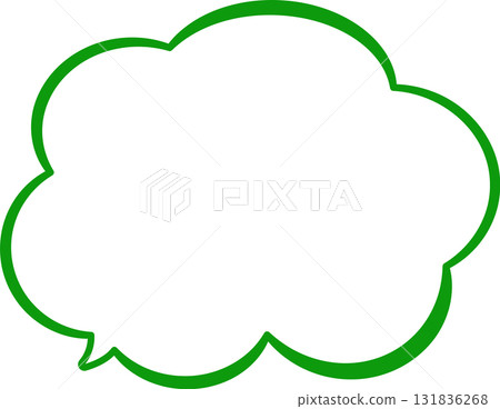一個簡單的綠色圓形對話泡泡。它看起來像手繪的雲朵,很可愛。 一個簡單的綠色圓形對話泡泡。它看起來像手繪的雲朵,很可愛。 131836268