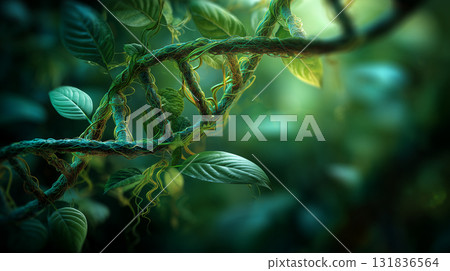 自然與科學的融合 | 植物與DNA交織的生物技術影像 131836564