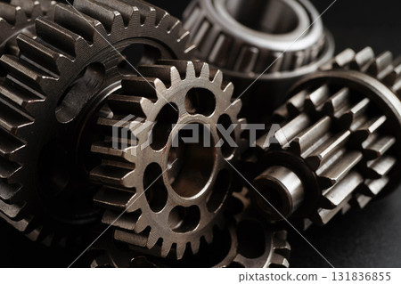 Metal gear wheel engine car and bike, mechanic industry. 131836855