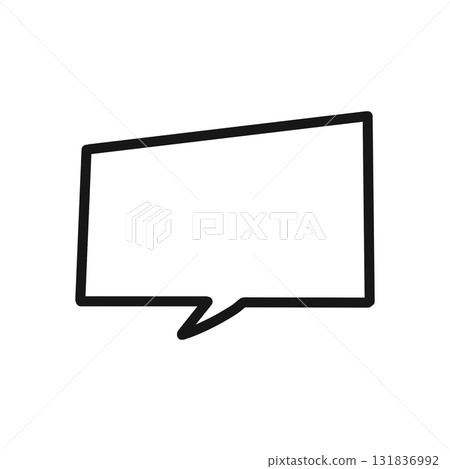 A simple speech bubble illustration designed with diagonal rectangles A simple speech bubble illustration designed with diagonal rectangles 131836992