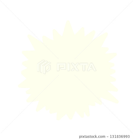 Pale cream-colored star-shaped speech bubble illustration (hand-drawn style design) 131836993
