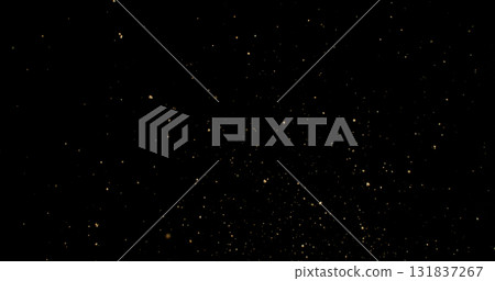 Detailed wave of airborne clay dust swirling in chaotic motion, captured in freeze  motion. Dramatic natural explosion of earthy particles on black background. 131837267