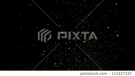 Detailed wave of airborne clay dust swirling in chaotic motion, captured in freeze  motion. Dramatic natural explosion of earthy particles on black background. 131837287