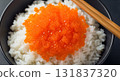 Flying Fish Roe on Rice Bowl with Chopsticks 131837320