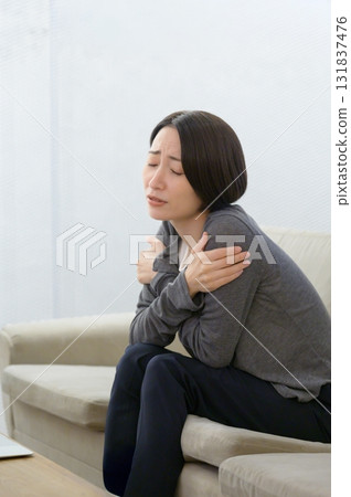 A woman who is sick due to stress A woman who is sick due to stress 131837476