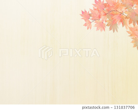 Background image 2 featuring a light white wood board with delicate vertical grain and an autumn leaf pattern Background image 2 featuring a light white wood board with delicate vertical grain and an autumn leaf pattern 131837706