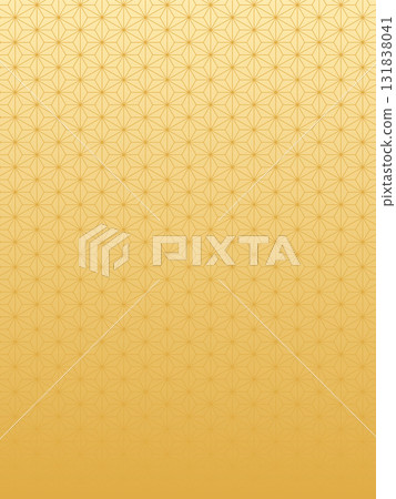 日式背景素材：金麻葉紋、垂直漸變 131838041