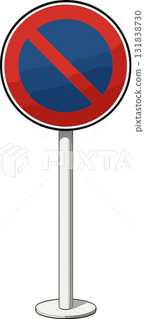 禁止停車路標的插圖 131838730