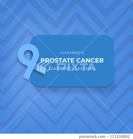 Prostate cancer awareness month banner with blue ribbon icon. Blue November is prostate cancer awareness month. Movember mens health month poster and square banner Prostate cancer awareness month banner with blue ribbon icon. Blue November is prostate cancer awareness month. Movember mens health month poster and square banner 131838802
