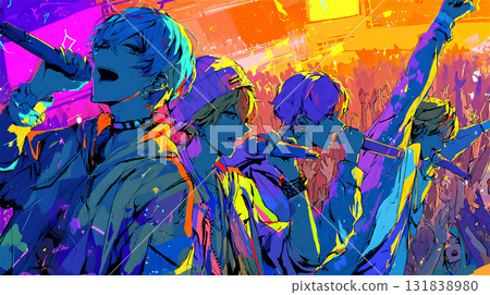 Colorful live performance illustration 131838980