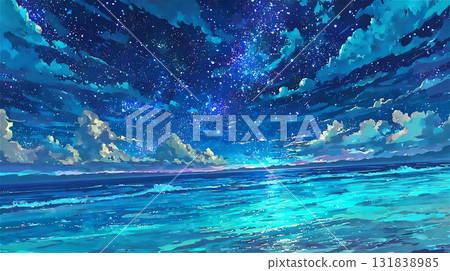 Beautiful scenery of the starry sky and sea Beautiful scenery of the starry sky and sea 131838985